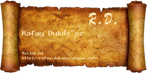 Rafay Dukász névjegykártya